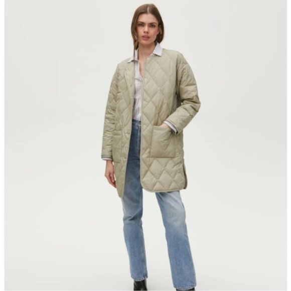Michael Stars Jackets & Blazers - Michael Stars Sonnet Snap-Front Quilted Coat Light Olive Size 1X